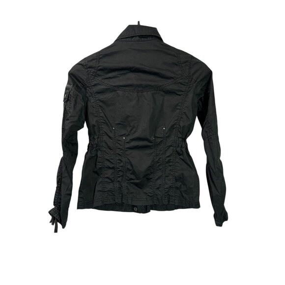 Eddie Bauer Womens Black Cargo Utility Jacket Snap Buttons Full Zip Size XS - Picture 6 of 7